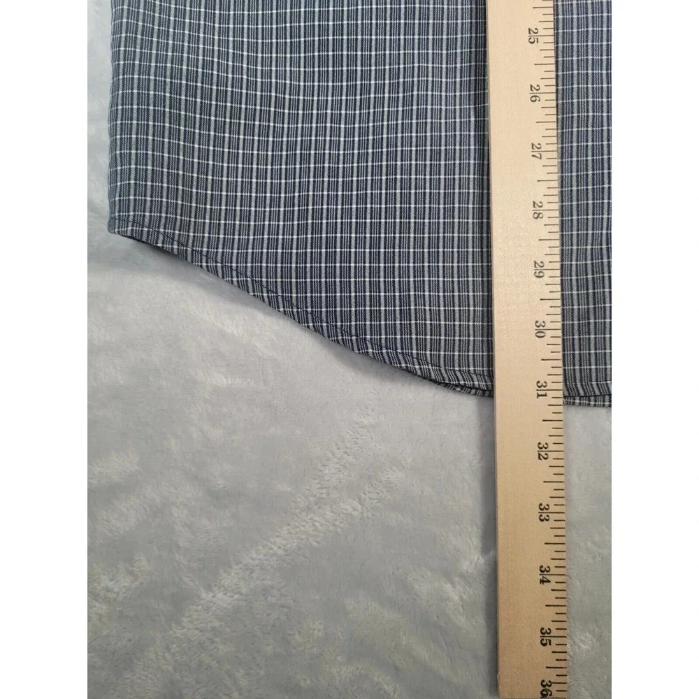 The North Face Shirt Mens Large‎ Blue Check Plaid Button Up Short Sleeve Casual